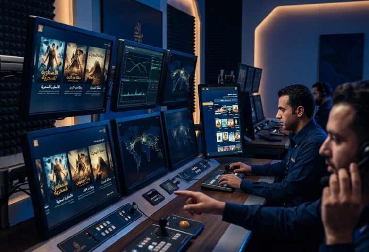 Airline entertainment control room with preview…