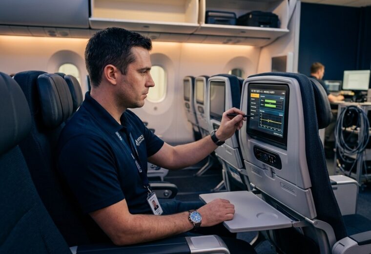 Engineer testing a seat
