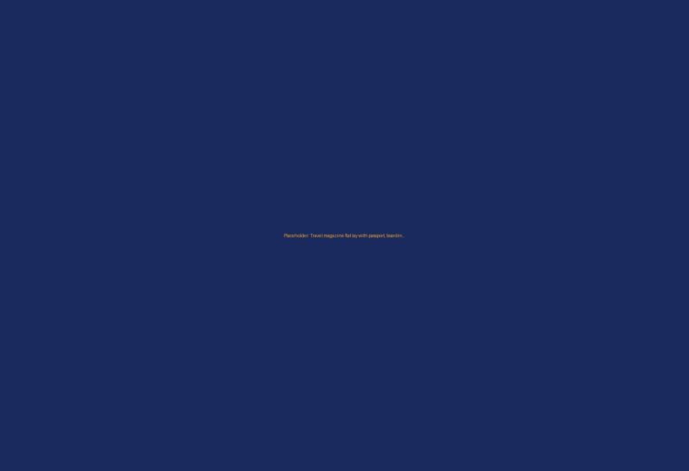 Travel magazine flat lay with passport, boardin…